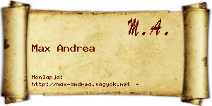 Max Andrea névjegykártya